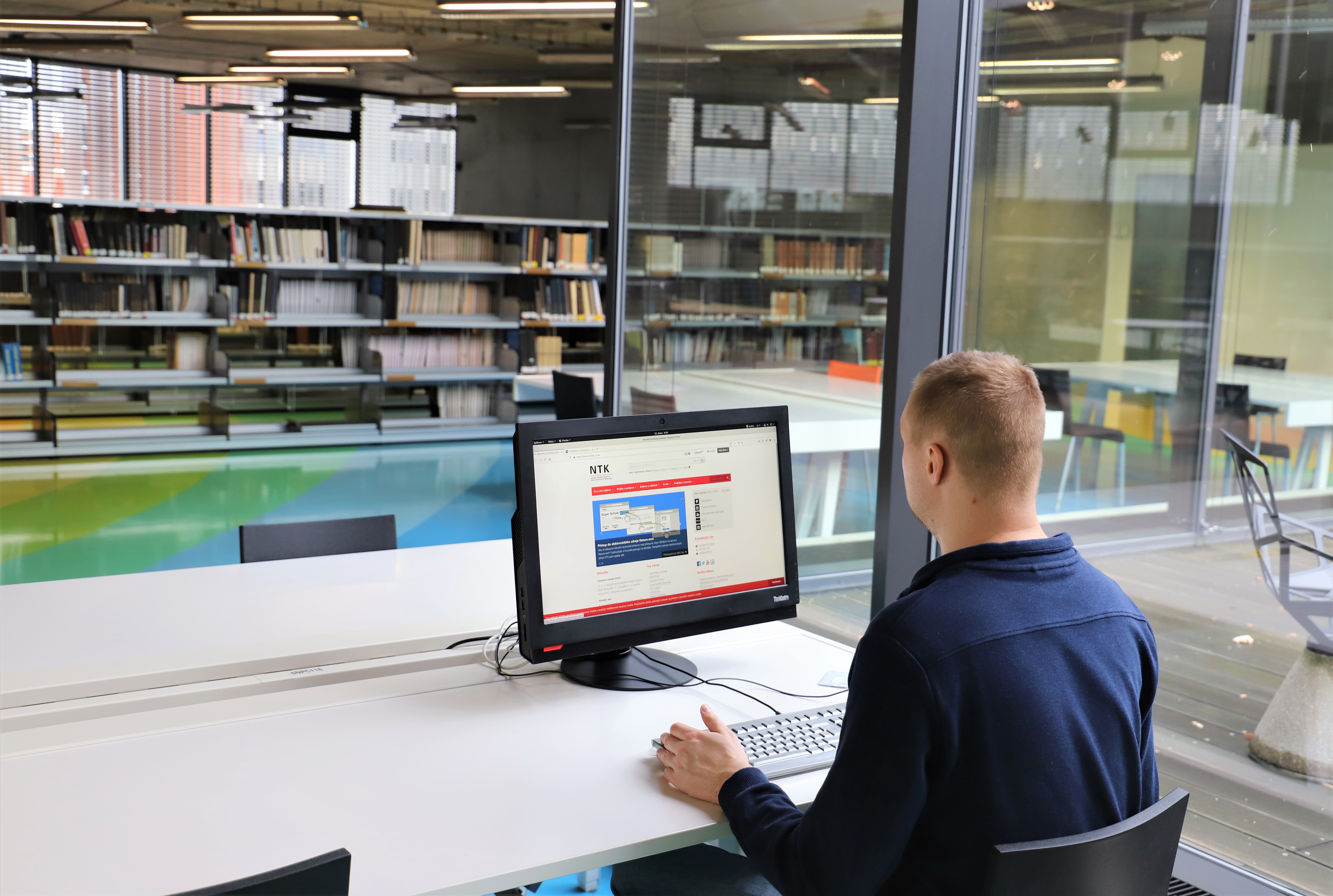 Photo: student using a public computer