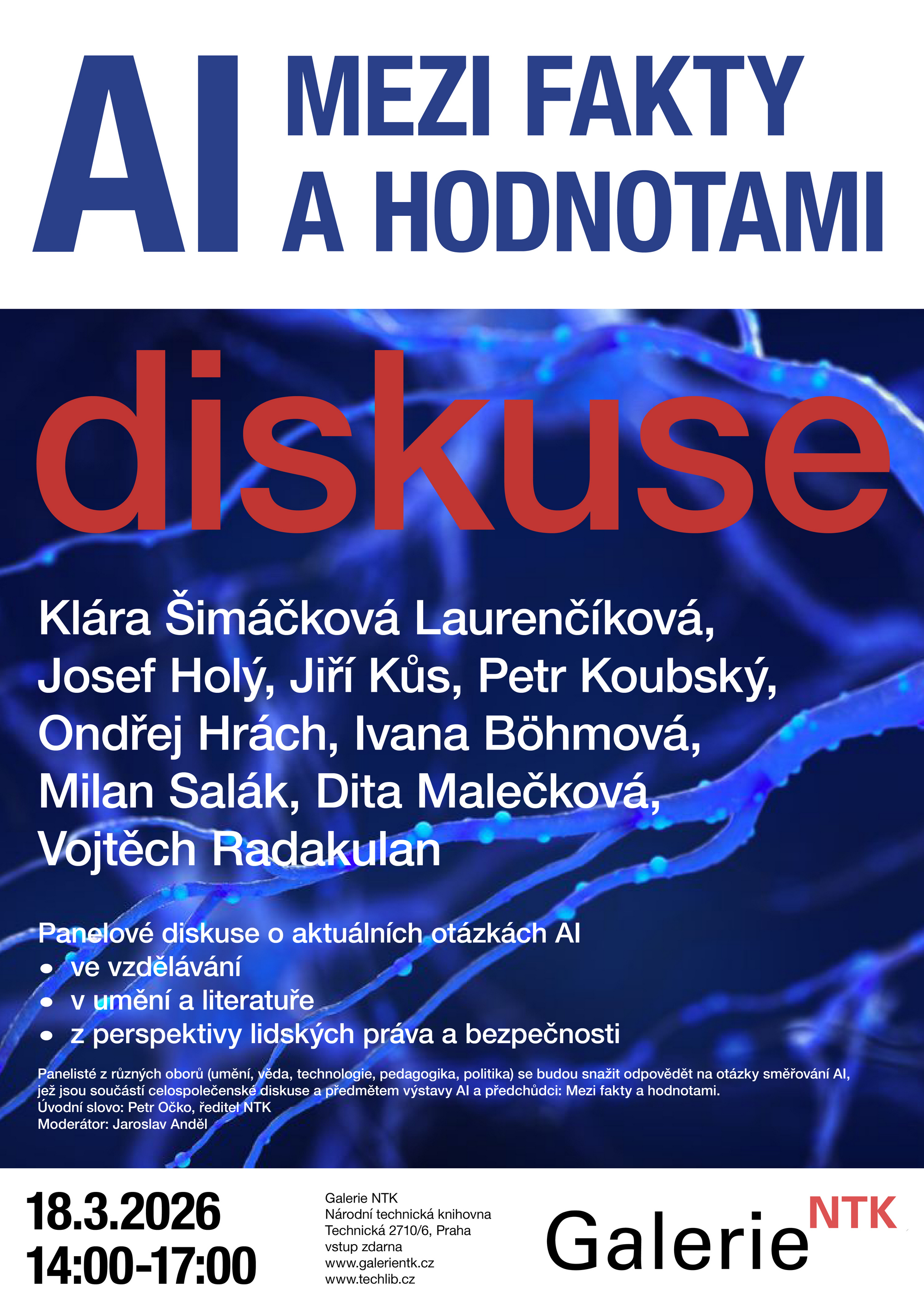 Plak&aacute;t k diskusi AI mezi fakty a hodnotami